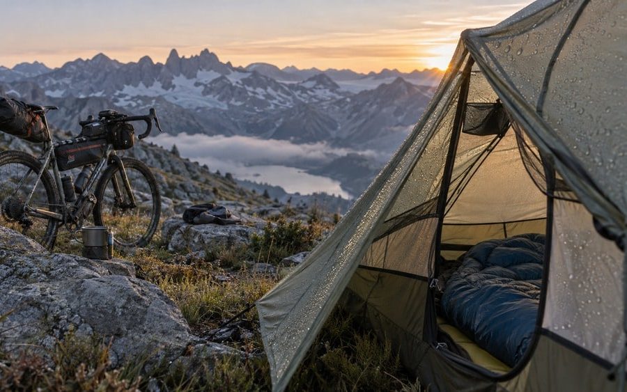 Condensación en la tienda de bikepacking, cómo mantener seco el saco