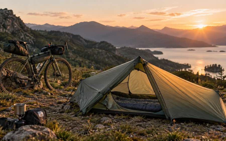 Tienda bikepacking para una persona