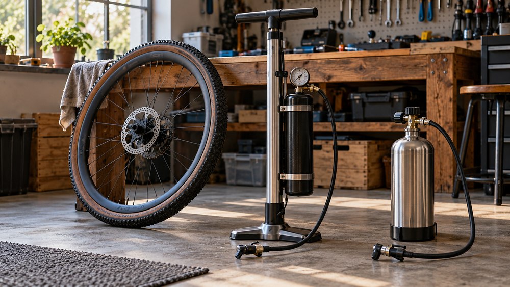 Bombas y depósitos para talonar tubeless de gravel
