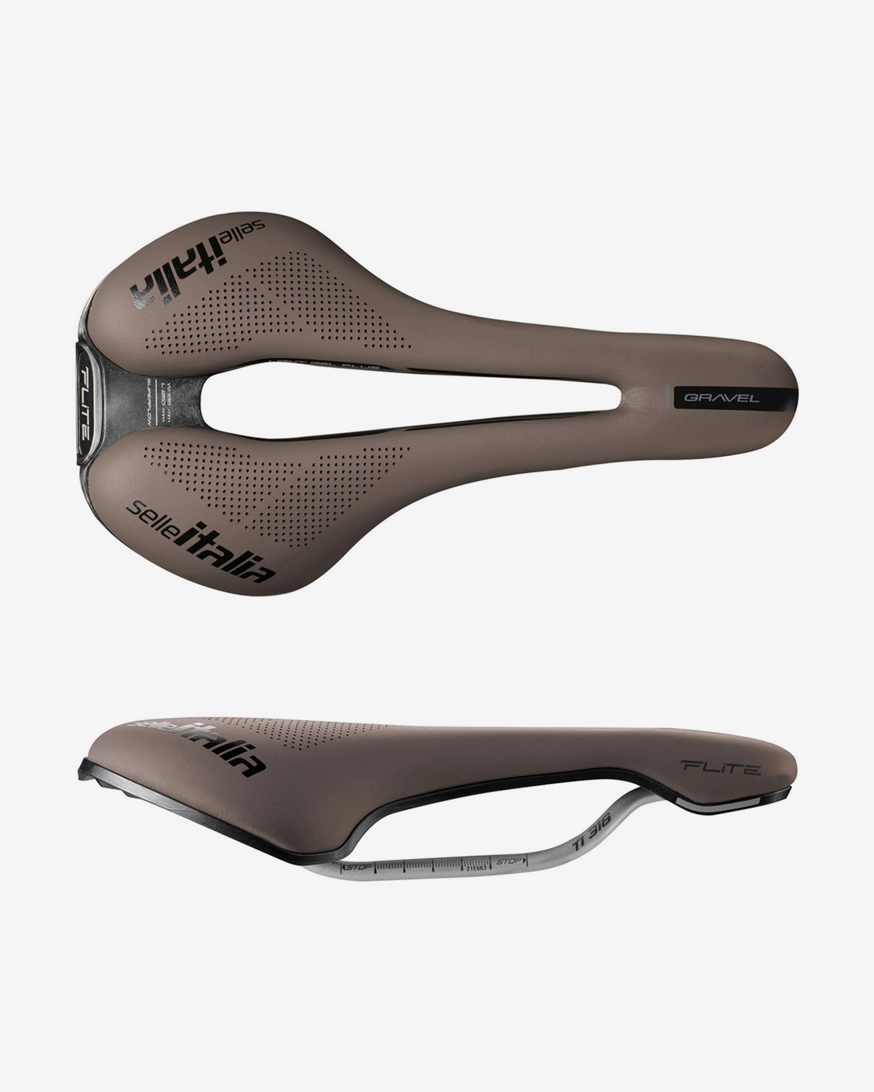 Sillín Selle Italia Flite Boost Gravel TI316 Superflow marrón