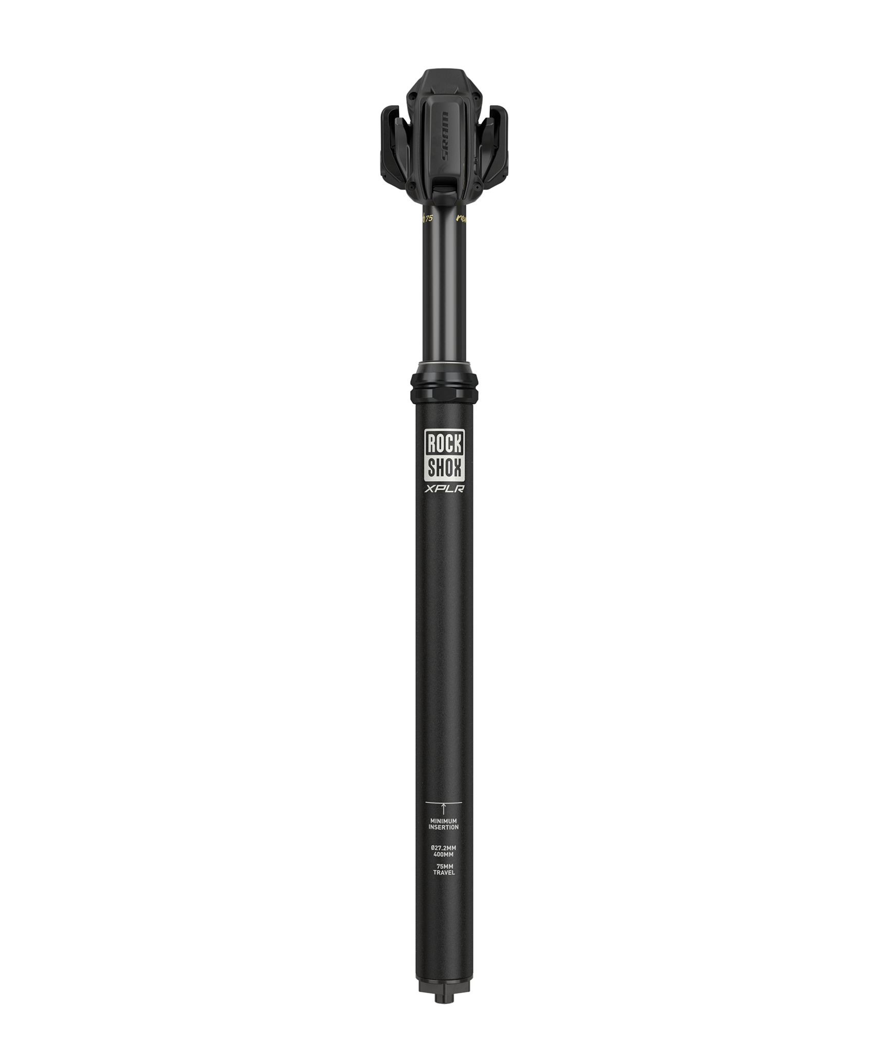 Fotografía de familia RockShox Reverb AXS XPLR en 75 mm de recorrido y 400 mm de longitud